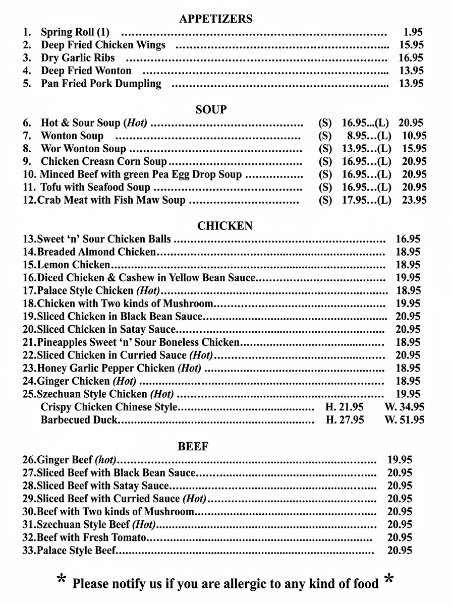 Menu Page One Image