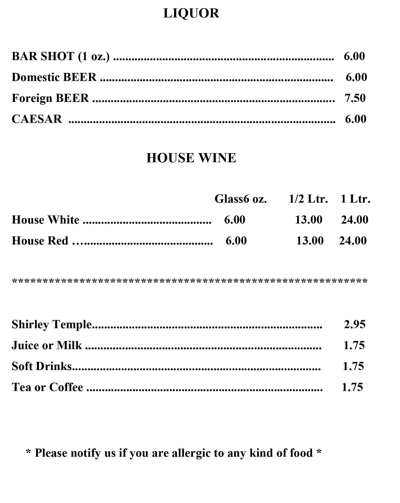 Menu Page Nine Menu Page Nine Image